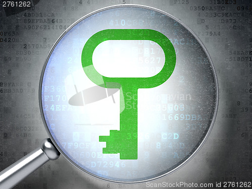 Image of Protection concept:  Key with optical glass