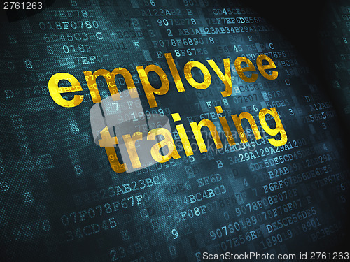 Image of Education concept: Employee Training on digital background