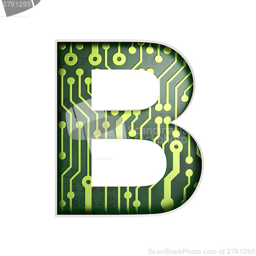 Image of Electric curcuit board letters and numbers collection: B isolate