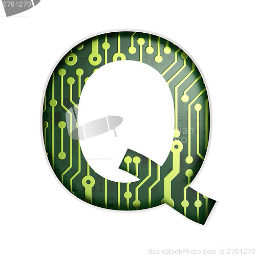 Image of Electric curcuit board letters and numbers collection: Q isolate