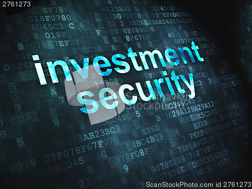 Image of Protection concept: Investment Security on digital background
