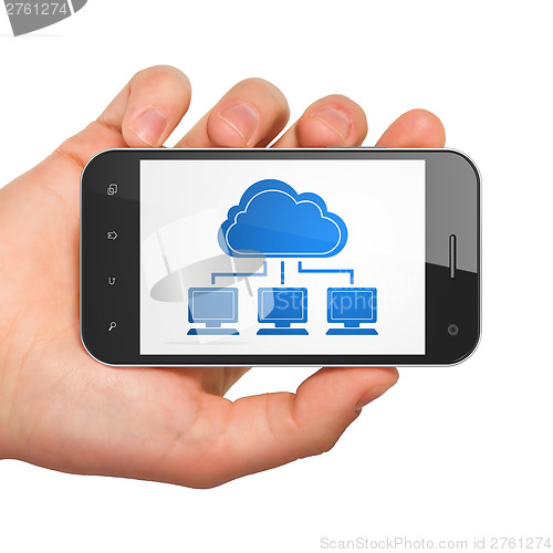 Image of Cloud computing concept: Cloud Network on smartphone
