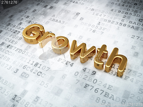 Image of Finance concept: Golden Growth on digital background