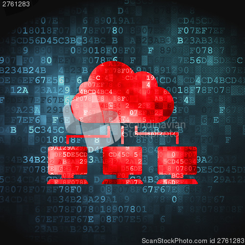 Image of Cloud technology concept: Cloud Network on digital background