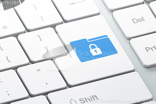 Image of Business concept: computer keyboard with Folder