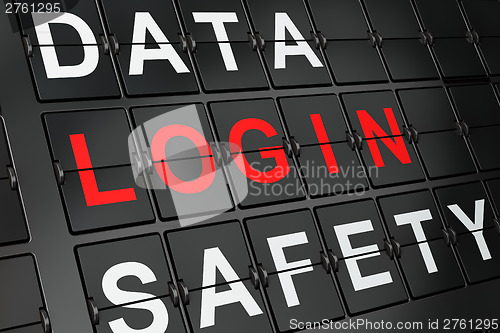 Image of Privacy concept: Login on airport board