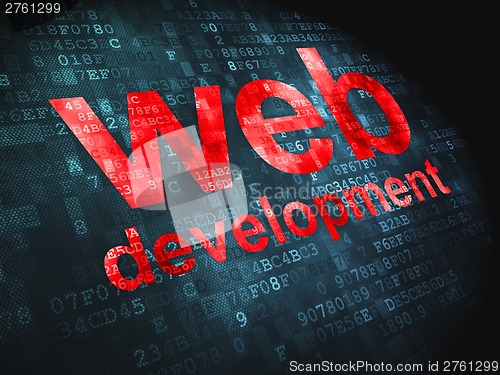 Image of SEO web development concept: Web Development on digital backgrou