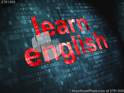Image of Education concept: Learn English on digital background