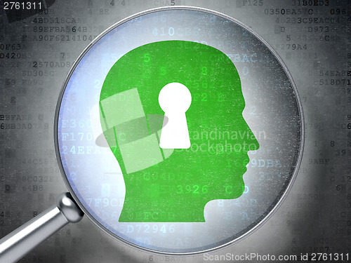 Image of Information concept:  Head Whis Keyhole with optical glass