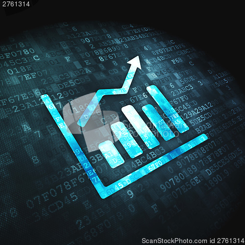 Image of Finance concept: Growth Graph on digital background