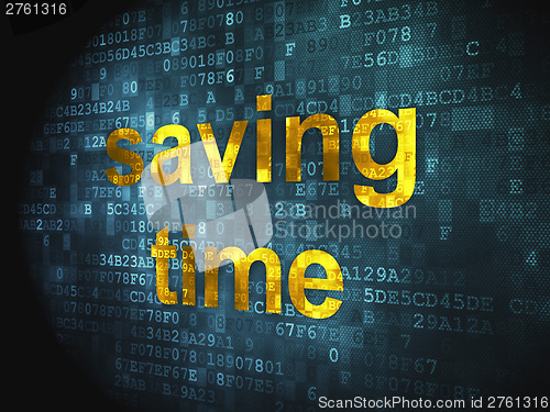 Image of Time concept: Saving Time on digital background