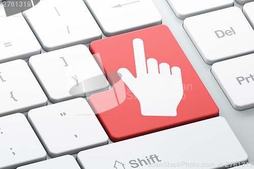 Image of Web development concept: Mouse Cursor on computer keyboard
