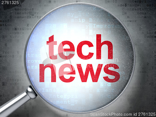 Image of News concept: Tech News with optical glass