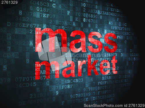Image of Marketing concept: Mass Market on digital background