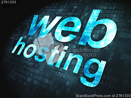 Image of SEO web development concept: Web Hosting on digital background