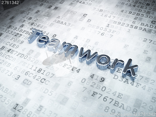 Image of Business concept: Silver Teamwork on digital background