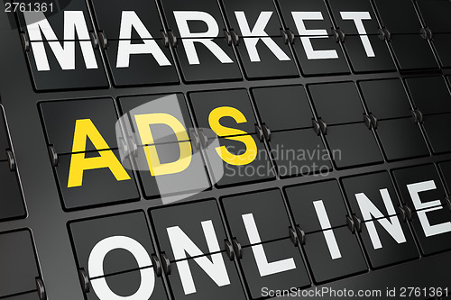 Image of Advertising concept: Ads on airport board