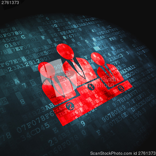 Image of Marketing concept: Business Team on digital background