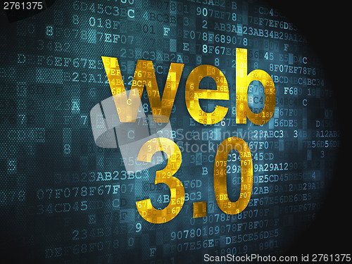 Image of SEO web development concept: Web 3.0 on digital background