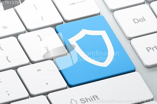 Image of Privacy concept: computer keyboard with Contoured Shield