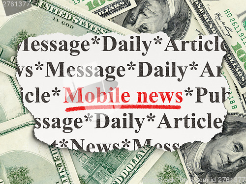 Image of News concept: Mobile News on Money