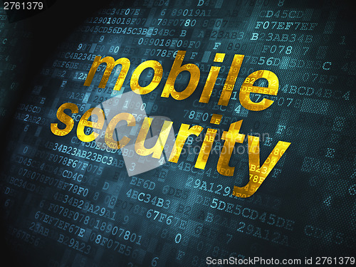 Image of Safety concept: Mobile Security on digital background