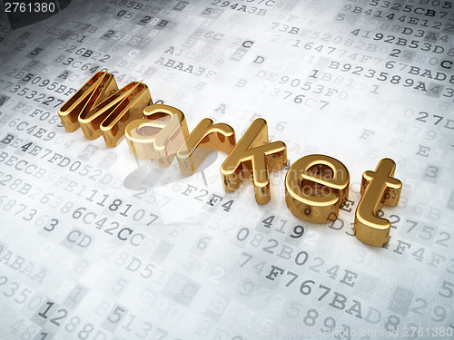 Image of Finance concept: Golden Market on digital background
