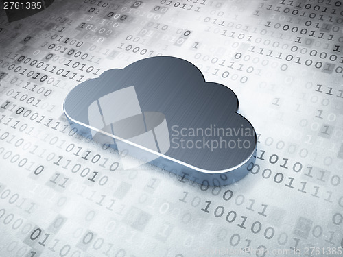 Image of Networking concept: Silver Cloud on digital background