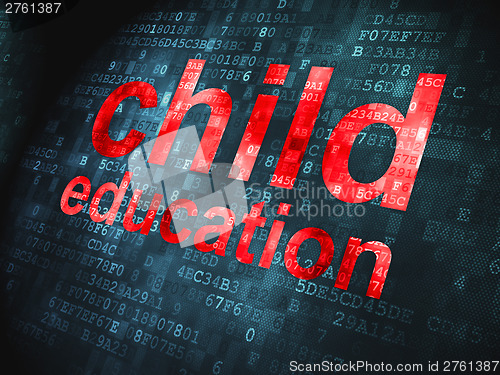 Image of Education concept: Child Education on digital background