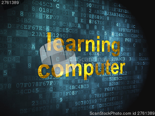 Image of Education concept: Learning Computer on digital background