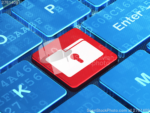 Image of Business concept: computer keyboard with Folder