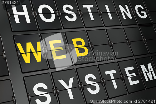 Image of SEO web development concept: Web on airport board