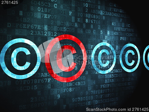 Image of Law concept: Copyright on digital background