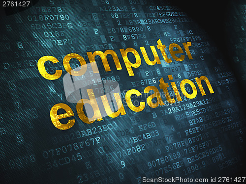 Image of Education concept: Computer Education on digital background