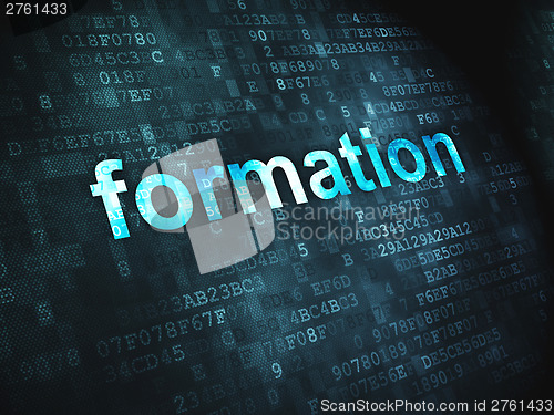 Image of Education concept: Formation on digital background