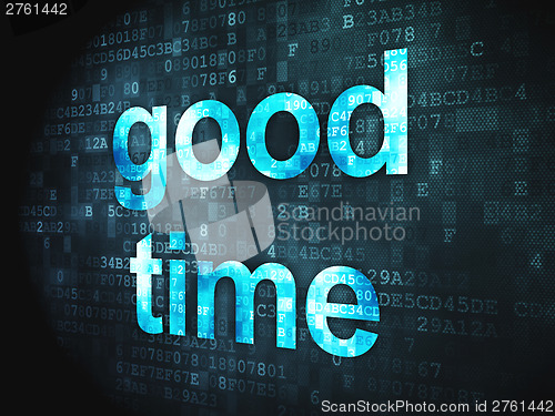 Image of Time concept: Good Time on digital background