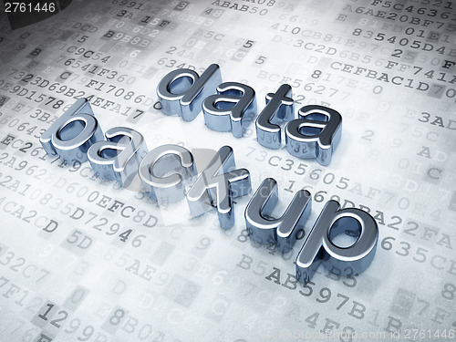 Image of Information concept: Silver Data Backup on digital background