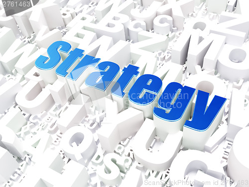 Image of Business concept: Strategy on alphabet background
