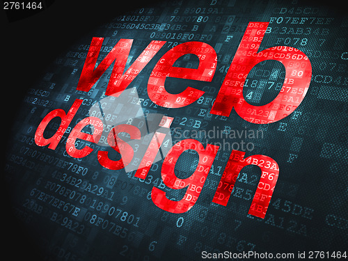 Image of SEO web development concept: Web Design on digital background