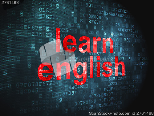 Image of Education concept: Learn English on digital background