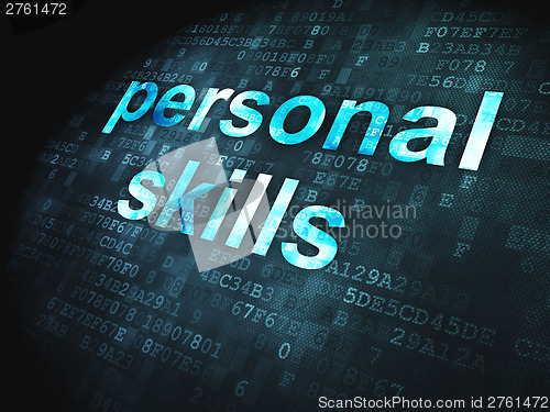 Image of Education concept: Personal Skills on digital background