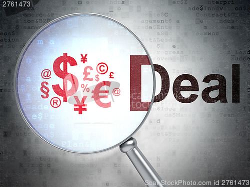 Image of Business concept: Finance Symbol and Deal with optical glass