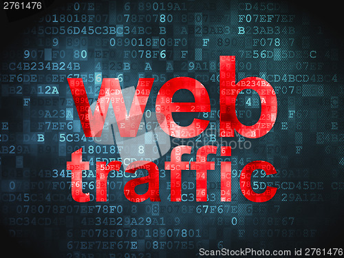 Image of SEO web development concept: Web Traffic on digital background
