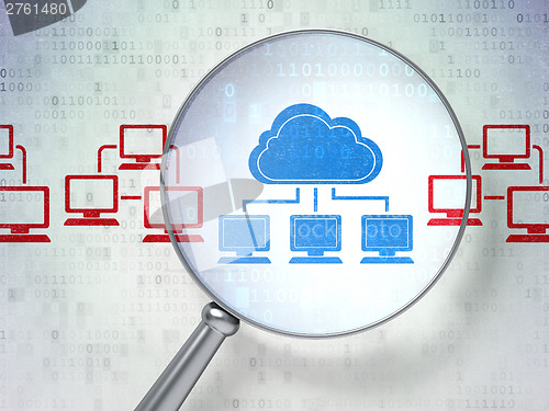 Image of Cloud technology concept: Cloud Technology with optical glass