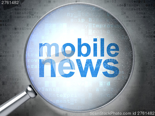 Image of News concept: Mobile News with optical glass