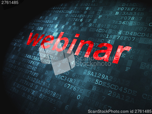 Image of Education concept: Webinar on digital background