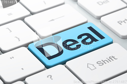 Image of Finance concept: Deal on computer keyboard