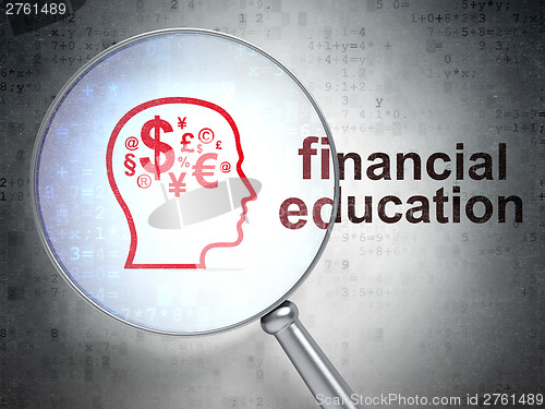 Image of Education concept: Finance Symbol and Financial Education with o