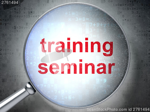 Image of Education concept: Training Seminar with optical glass