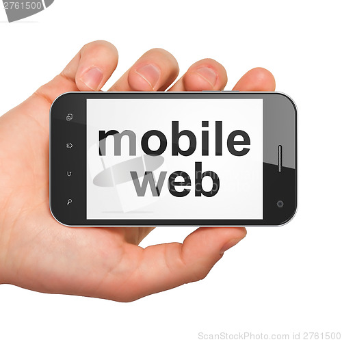 Image of SEO web development concept: smartphone with Mobile Web